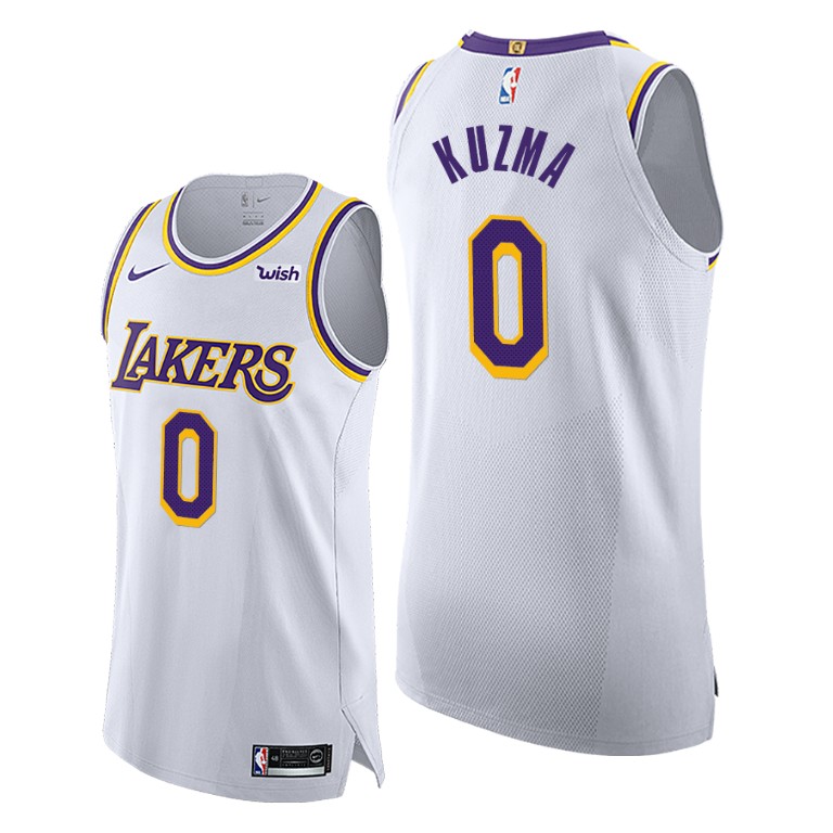 Men's Los Angeles Lakers Kyle Kuzma #0 NBA Authentic Association Edition White Basketball Jersey RUW2083YL